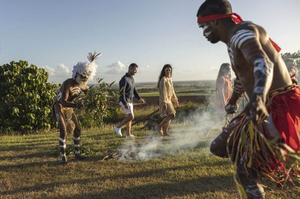 Taribelang Aboriginal Corporation ranger conducting a cultural smoking ceremony in Bundaberg Taribelang Aboriginal Corporation ranger conducting a cultural smoking ceremony in Bundaberg